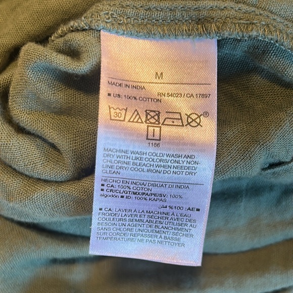 Boho Chic Olive Green Flutter Sleeve Babydoll Dress | 100% Cotton Tiered V-Neck - Picture 7 of 7